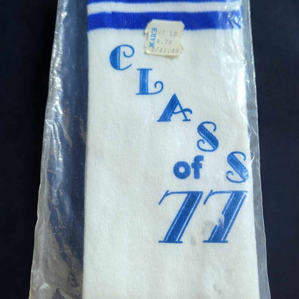 NOS Womens Class Of 1977 Socks Size 9-11
